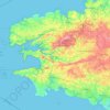 Carte topographique Finistère, altitude, relief