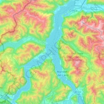 Carte Topographique Lac De Come Altitude Relief