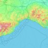 Carte topographique Ligurien, carte du relief, carte des altitudes