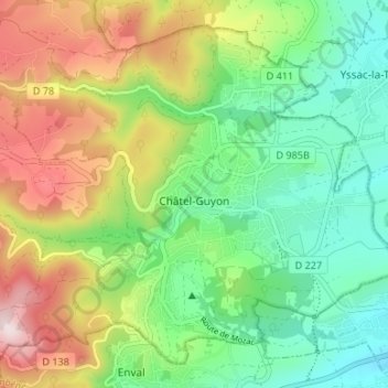 Carte Topographique Chatel Guyon Altitude Relief