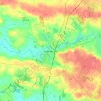 Carte Topographique Chateaubriant Altitude Relief