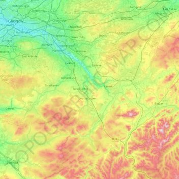 Carte Topographique River Clyde Altitude Relief