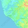 Carte topographique Kollam, carte du relief, carte des altitudes