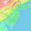 Carte topographique New Jersey, altitude, relief