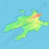 Carte topographique Ouessant, altitude, relief
