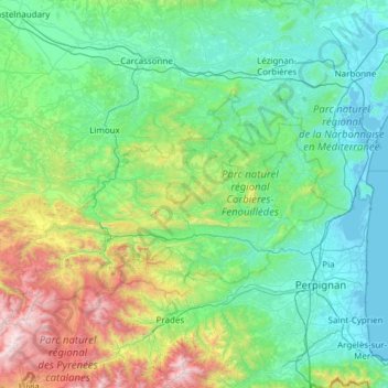 Carte Topographique L Aude Altitude Relief