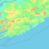 Carte topographique County Cork, carte du relief, carte des altitudes