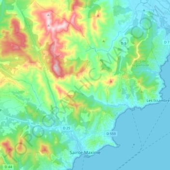 Carte Topographique Sainte Maxime Altitude Relief