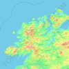 Carte topographique County Donegal, carte du relief, carte des altitudes