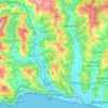 Carte topographique Ventimiglia, carte du relief, carte des altitudes
