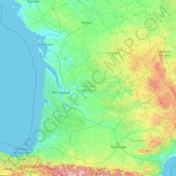 carte relief sud ouest france