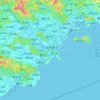 Carte topographique Shantou, carte du relief, carte des altitudes