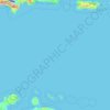 Carte topographique Caraïbes néerlandaises, altitude, relief