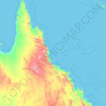 Carte Topographique Great Barrier Reef Altitude Relief