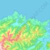 Carte topographique Cudillero, carte du relief, carte des altitudes