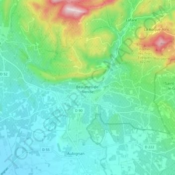 Carte Topographique Beaumes De Venise Altitude Relief