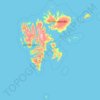 Carte topographique Svalbard, carte du relief, carte des altitudes